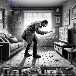 Can I DIY Bug Sweep? DIY Home Bug Sweeps and Why It's Not a Good Idea 2 a man in a room looking for a hidden bug